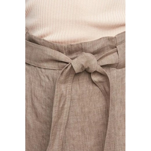 Marella Lniane spodnie NEGRAR | Cropped Fit Marella 34 okazja Gomez Fashion Store