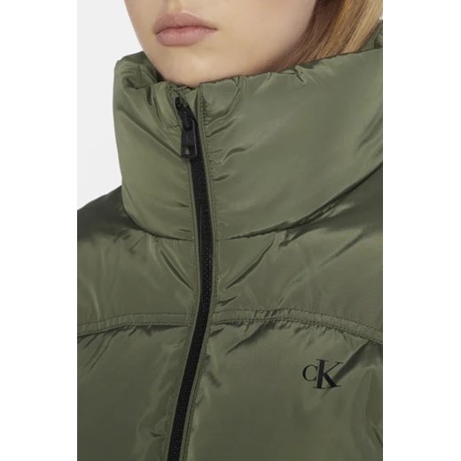 Calvin Klein kurtka damska krótka zielona casual z kapturem 