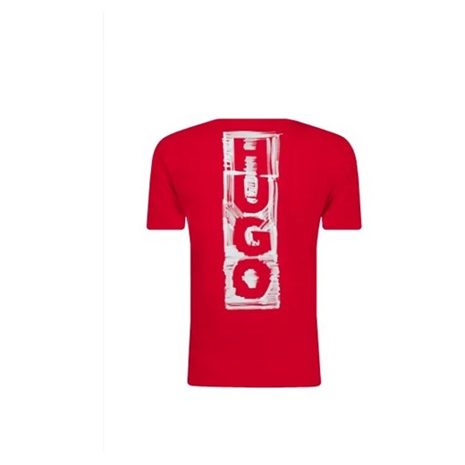 T-shirt chłopięce czerwony Hugo Kids z krótkimi rękawami letni 