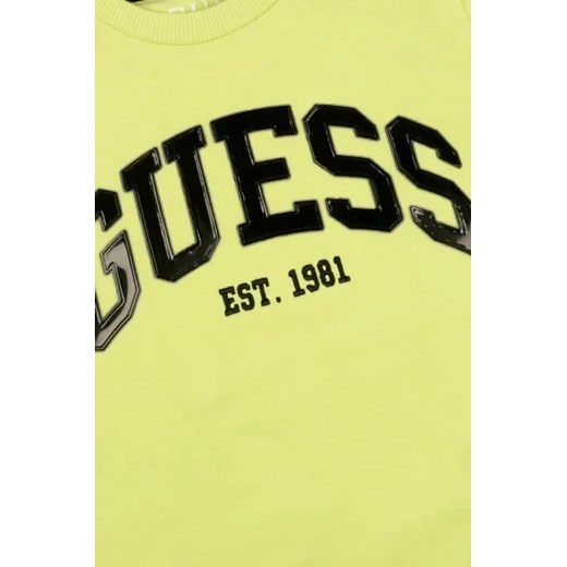 T-shirt chłopięce Guess żółty bawełniany 