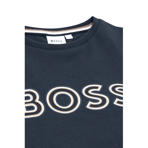 Boss Kidswear t-shirt chłopięce z długim rękawem z napisami 