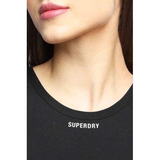Bluzka damska Superdry czarna casual z okrągłym dekoltem 