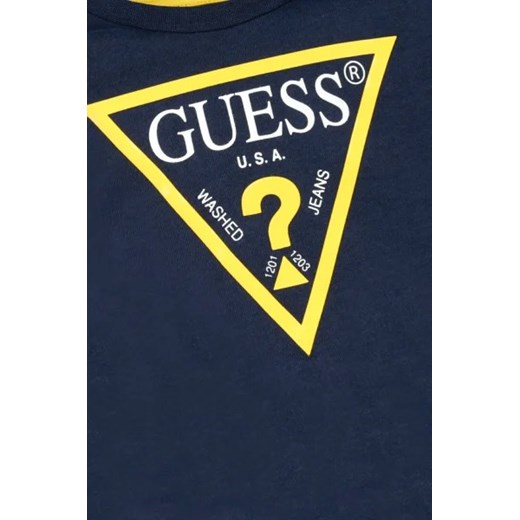 T-shirt chłopięce granatowy Guess z krótkim rękawem 