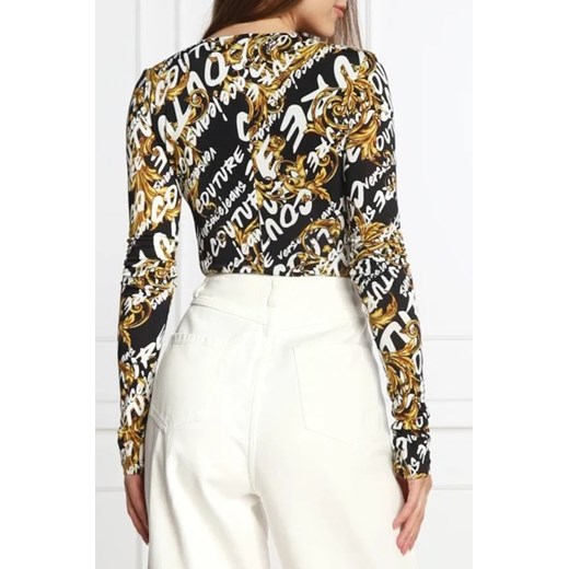 Bluzka damska Versace Jeans z długim rękawem w serek casual