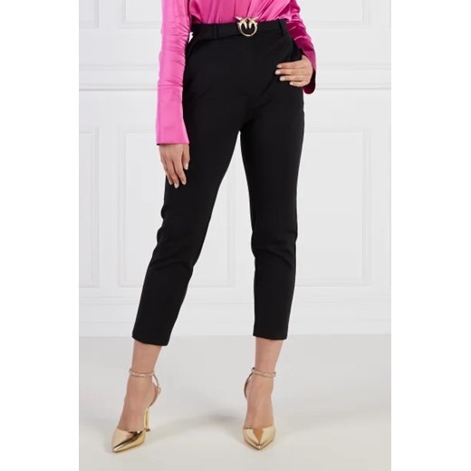 Pinko Spodnie z paskiem POTENZA | Cropped Fit Pinko 38 wyprzedaż Gomez Fashion Store