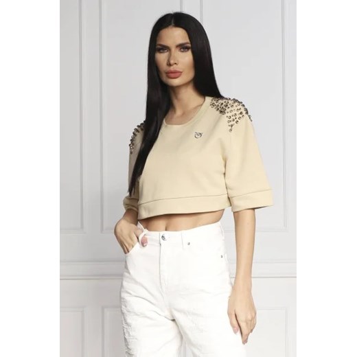 Bluza damska Pinko beżowa z bawełny