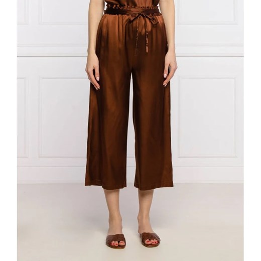 Pinko Satynowe spodnie ANIMA FRAGILE 1 | Palazzo | z dodatkiem jedwabiu ze sklepu Gomez Fashion Store w kategorii Spodnie damskie - zdjęcie 164318205