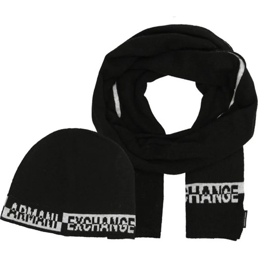 Armani Exchange Szal + czapka | z dodatkiem wełny Armani Exchange Uniwersalny wyprzedaż Gomez Fashion Store