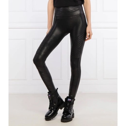 Spanx Legginsy Faux Leather Moto | Slim Fit | high waist ze sklepu Gomez Fashion Store w kategorii Spodnie damskie - zdjęcie 164320998