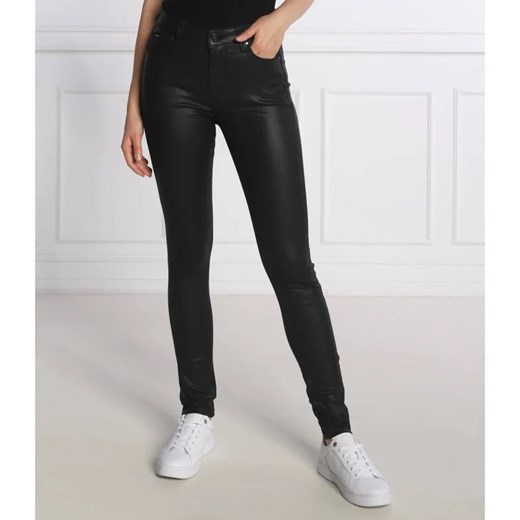 Pepe Jeans London Woskowane spodnie REGENT | Skinny fit | high waist ze sklepu Gomez Fashion Store w kategorii Spodnie damskie - zdjęcie 164322219