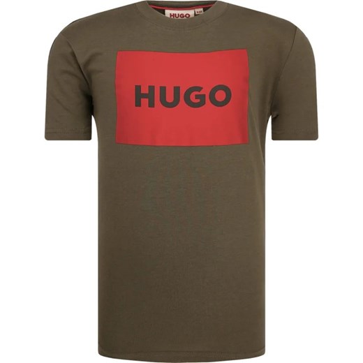 Zielony t-shirt chłopięce Hugo Kids 