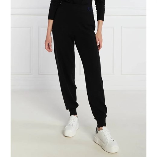 Armani Exchange Spodnie dresowe | Regular Fit | z dodatkiem wełny ze sklepu Gomez Fashion Store w kategorii Spodnie damskie - zdjęcie 164325548