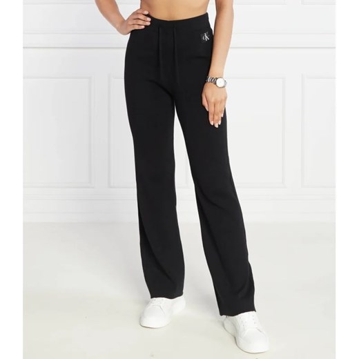 CALVIN KLEIN JEANS Spodnie dresowe STRAIGHT KNITTED | Regular Fit ze sklepu Gomez Fashion Store w kategorii Spodnie damskie - zdjęcie 164330008