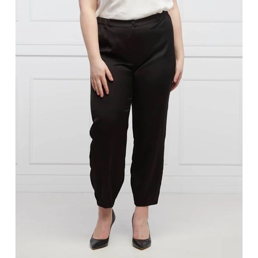 Persona by Marina Rinaldi Satynowe spodnie RENDE Plus size| Regular Fit ze sklepu Gomez Fashion Store w kategorii Spodnie damskie - zdjęcie 164330295