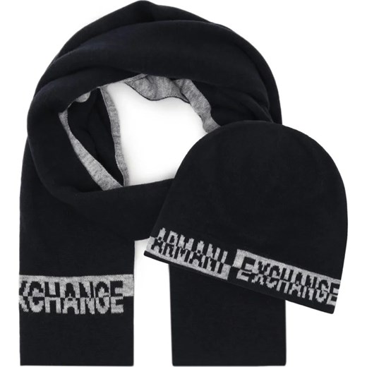 Armani Exchange Szal + czapka | z dodatkiem wełny ze sklepu Gomez Fashion Store w kategorii Szaliki męskie - zdjęcie 164333417