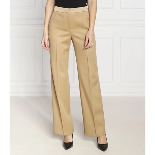 BOSS BLACK Wełniane spodnie Tackea | Regular Fit ze sklepu Gomez Fashion Store w kategorii Spodnie damskie - zdjęcie 164334108