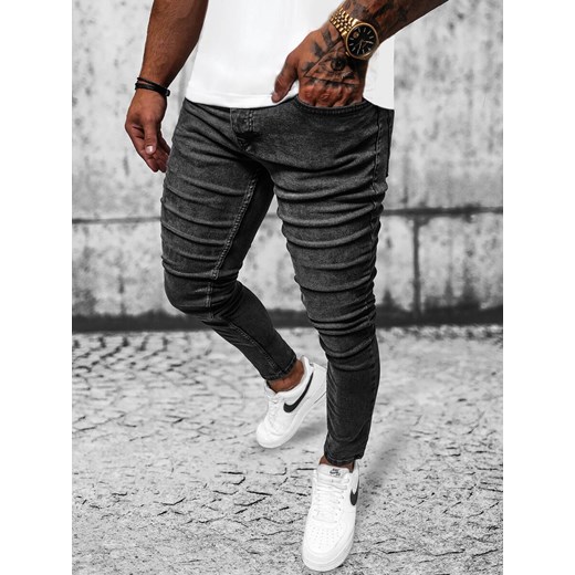 Spodnie jeansowe męskie czarne OZONEE O/1715/2 ze sklepu ozonee.pl w kategorii Jeansy męskie - zdjęcie 164344979
