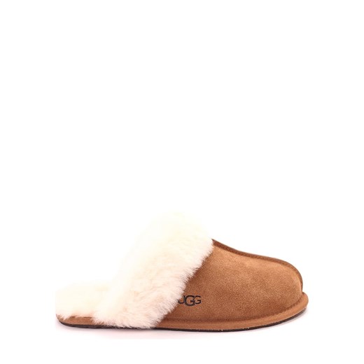 UGG Skórzane kapcie &quot;Scouffette II&quot; w kolorze jasnobrązowym ze sklepu Limango Polska w kategorii Kapcie damskie - zdjęcie 164345359