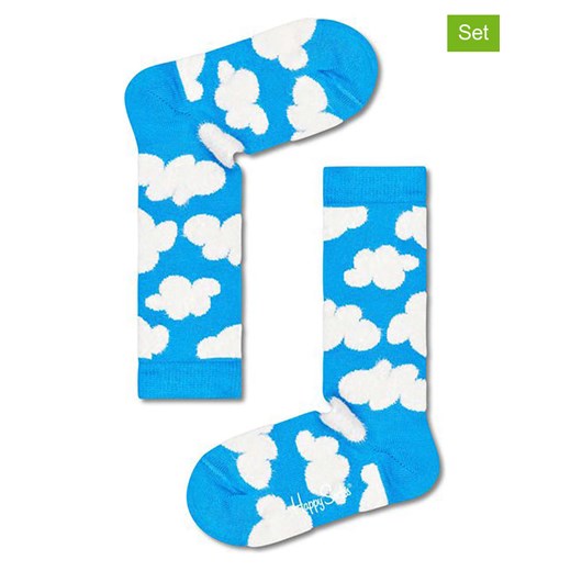 Happy Socks Skarpety (2 pary) &quot;Cloudy Knee&quot; w kolorze biało-błękitnym Happy Socks 28-31 wyprzedaż Limango Polska