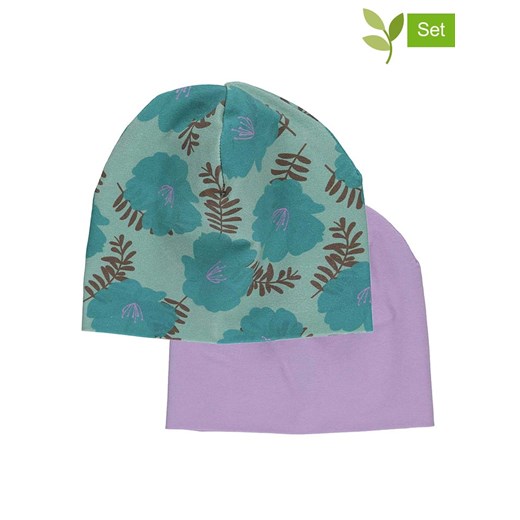 Fred´s World by GREEN COTTON Czapki beanie (2 szt.) w kolorze zielono-fioletowym ze sklepu Limango Polska w kategorii Czapki dziecięce - zdjęcie 164348507