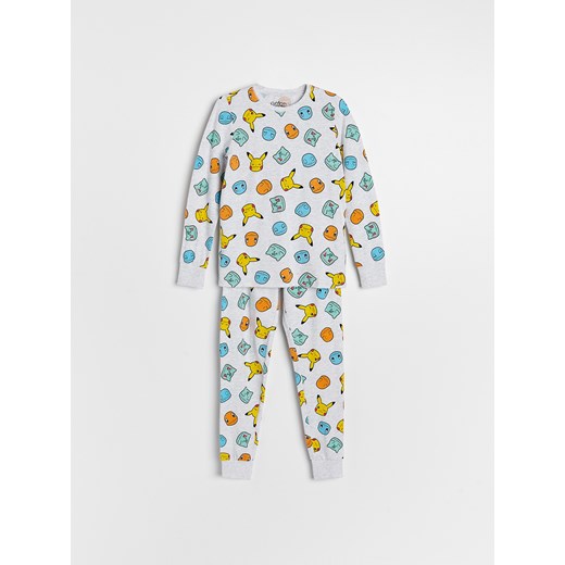 Reserved - Dwuczęściowa piżama Pokémon - jasnoszary ze sklepu Reserved w kategorii Piżamy dziecięce - zdjęcie 164355525