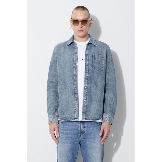 A.P.C. kurtka jeansowa męska kolor niebieski przejściowa ze sklepu PRM w kategorii Kurtki męskie - zdjęcie 164357009