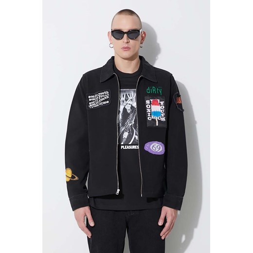 PLEASURES kurtka jeansowa Sonic Youth Work Jacket męska kolor czarny przejściowa P23SY009 ze sklepu PRM w kategorii Kurtki męskie - zdjęcie 164357049