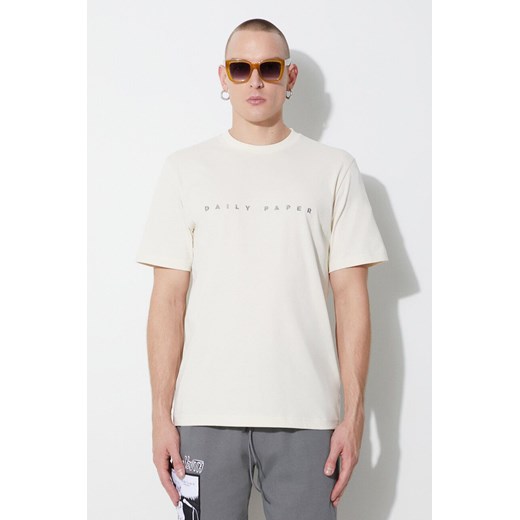 Daily Paper t-shirt bawełniany Alias Tee męski kolor beżowy z aplikacją 2322052 ze sklepu PRM w kategorii T-shirty męskie - zdjęcie 164357109