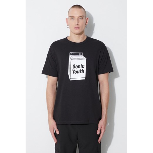 PLEASURES t-shirt bawełniany Techpack męski kolor czarny z nadrukiem P23SY020 ze sklepu PRM w kategorii T-shirty męskie - zdjęcie 164357115