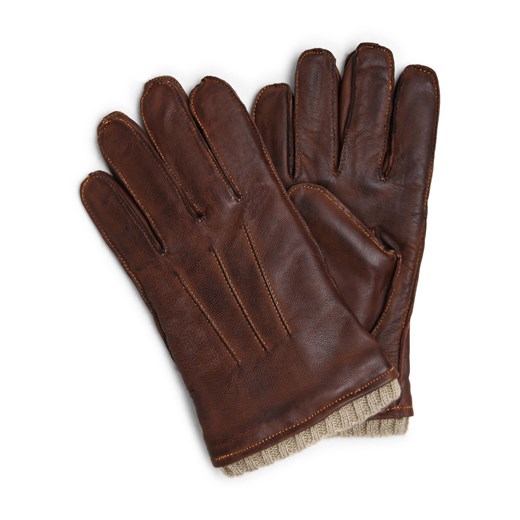 Pearlwood Rękawiczki ze skóry Mężczyźni skóra koniakowy jednolity ze sklepu vangraaf w kategorii Rękawiczki męskie - zdjęcie 164361778
