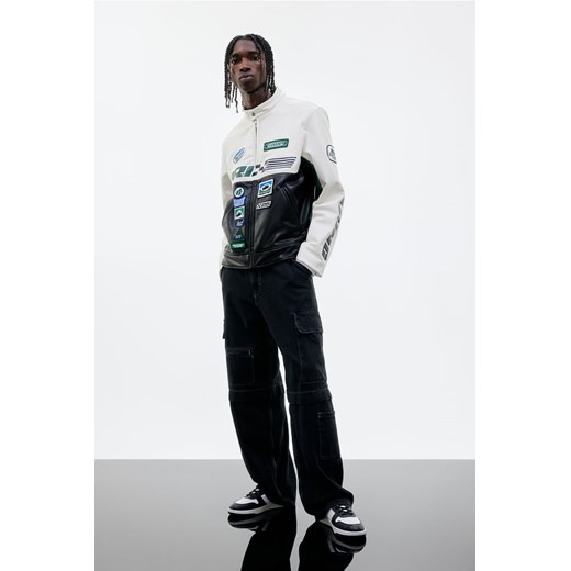 H & M - Kurtka wyścigowa z motywami Regular Fit - Zielony H & M XXL H&M