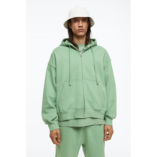 H & M - Rozpinana bluza z kapturem Oversized Fit - Zielony H & M XXL H&M