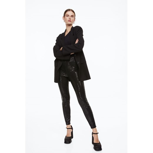 H & M - Cekinowe legginsy - Czarny H & M XS H&M
