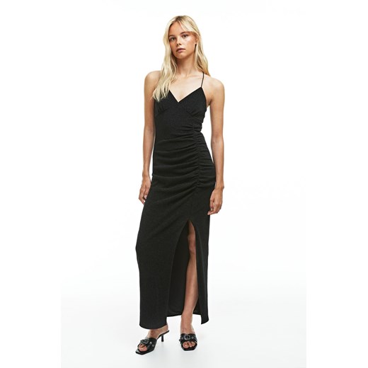 H & M - Brokatowa sukienka na ramiączkach - Czarny H & M L H&M
