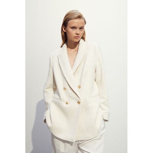 H & M - Marynarka w strukturalny splot - Biały H & M XS H&M