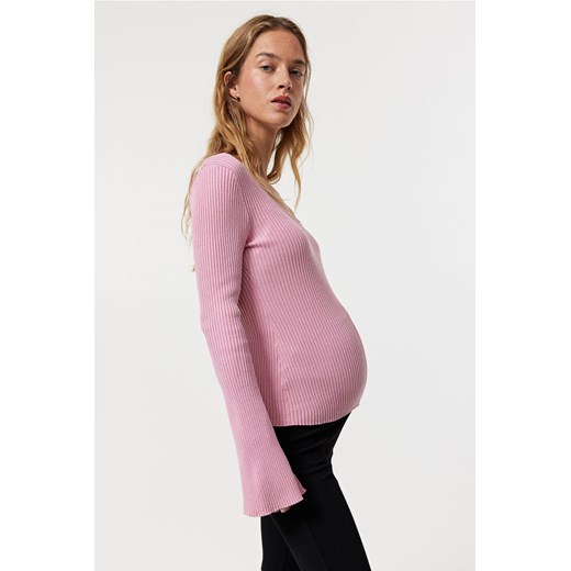 H & M - MAMA Top z dzianiny w prążki - Różowy H & M M H&M