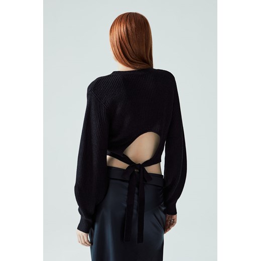 H & M - Sweter z odkrytymi plecami - Czarny H & M L H&M