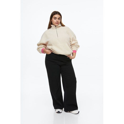 H & M - H & M+ Bluza z misia z suwakiem u góry - Biały H & M 3XL H&M