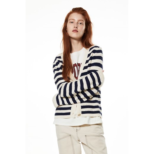 H & M - Ażurowy kardigan - Niebieski H & M S H&M