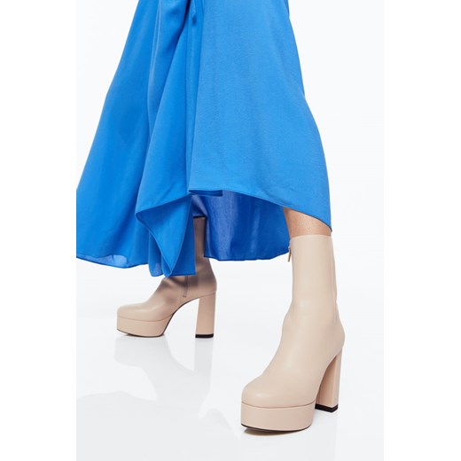 H & M - Kozaki na platformie - Beżowy H & M 40 H&M