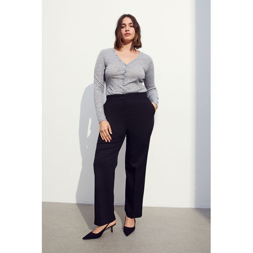 H & M - Eleganckie spodnie z diagonalu - Czarny H & M 34 H&M