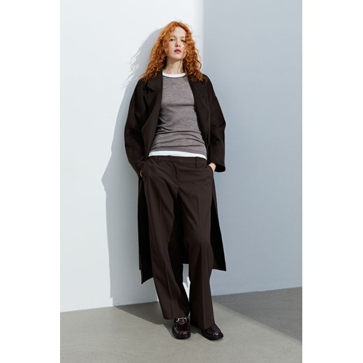 H & M - Płaszcz z domieszką wełny - Brązowy H & M XXL H&M