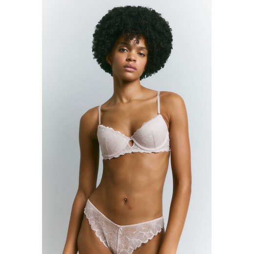 H & M - Koronkowy biustonosz push-up - Różowy H & M 75D H&M