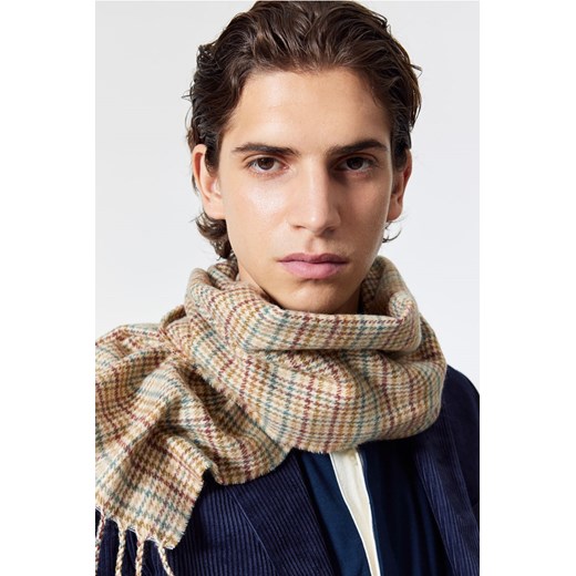 H & M - Wzorzysty szalik - Beżowy H & M 180x35 H&M