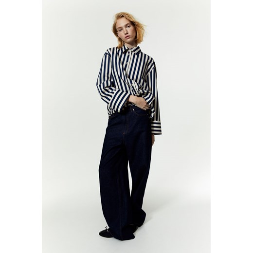 H & M - Bawełniana koszula w paski - Niebieski H & M M H&M