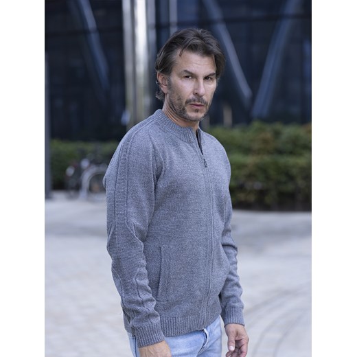 Sweter męski rozpinany - Gerard - popiel - M ze sklepu Swetry Lasota w kategorii Swetry męskie - zdjęcie 164368858