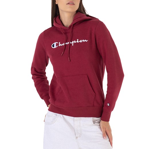 Bluza Champion Hooded Sweatshirt 116579-RS508 - czerwona ze sklepu streetstyle24.pl w kategorii Bluzy damskie - zdjęcie 164370037
