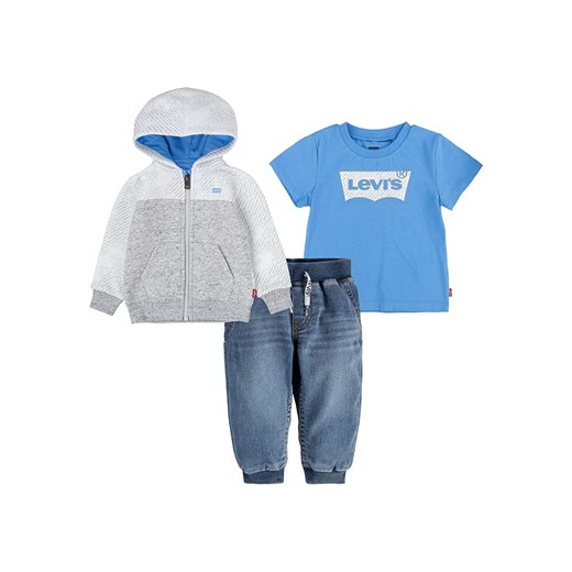 Levi&apos;s Kids 3-częściowy zestaw w kolorze niebiesko-szarym 98 Limango Polska promocyjna cena