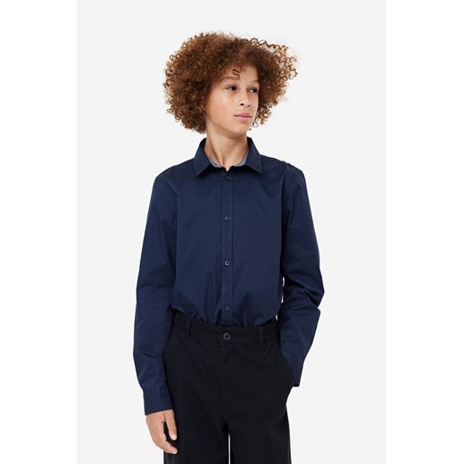 H & M - Bawełniana koszula - Niebieski H & M uniwersalny H&M