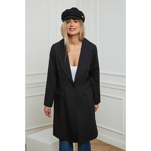 Czarny płaszcz damski Plus Size Company 